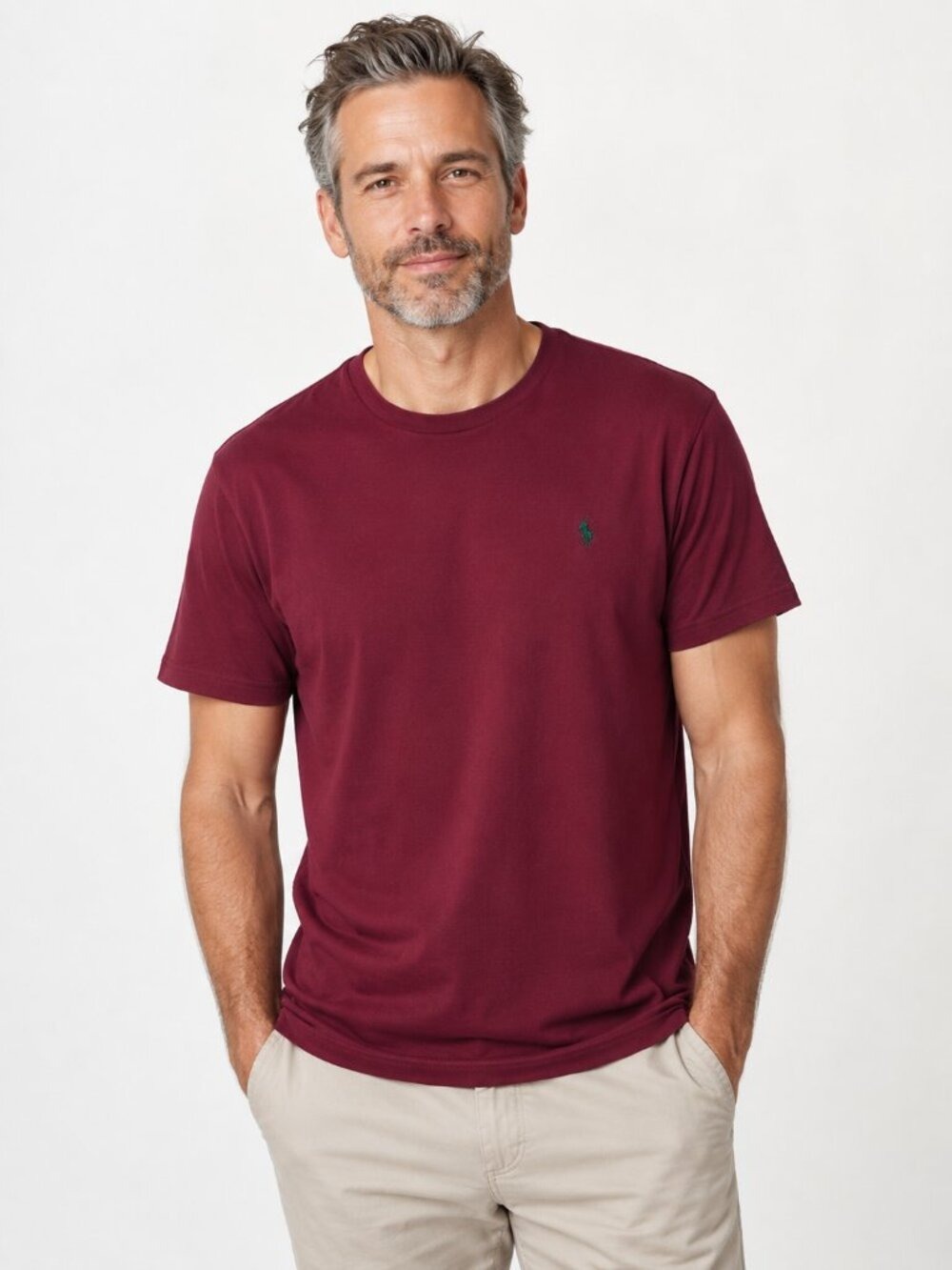 Polo Ralph Lauren Men's Burgundy Crew Neck T-Shirt Large